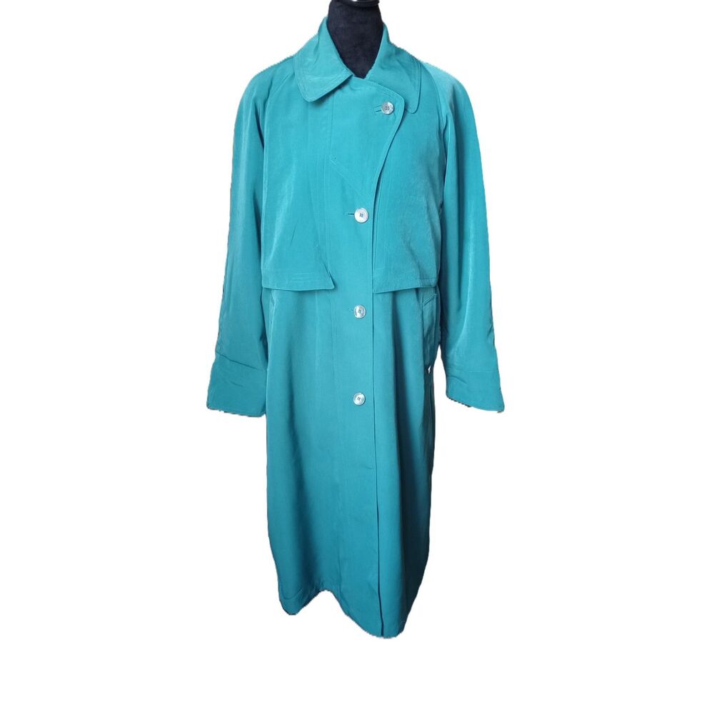 NuAge Women's 6, Green Rain/Trench Coat, Vintage